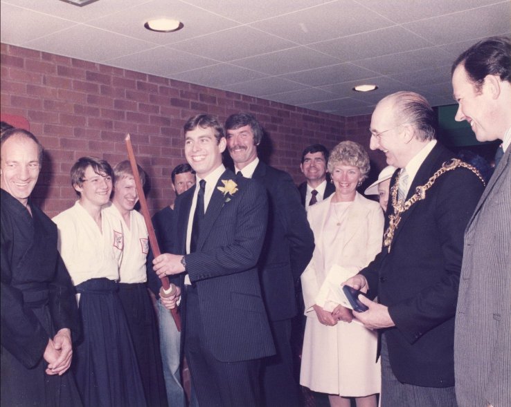 Sensei David Eayrs with Prince Andrew 1983