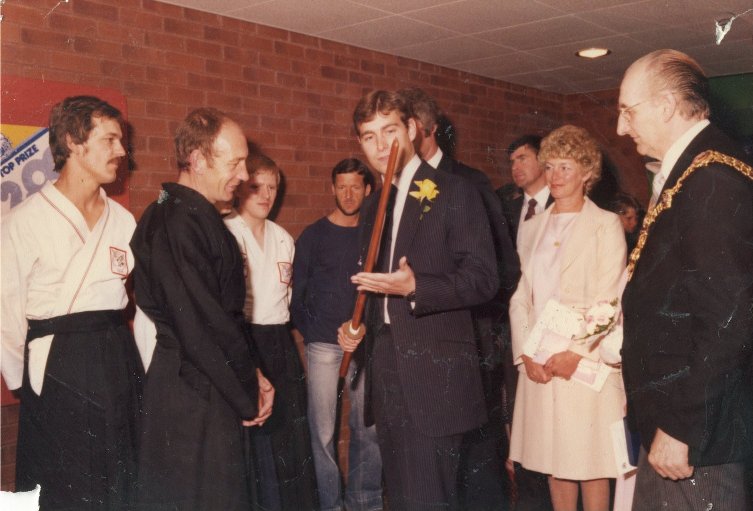 Sensei David Eayrs with Prince Andrew 1983