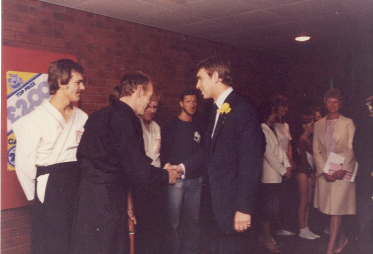 Sensei David Eayrs with Prince Andrew 1983